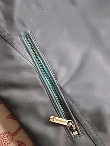 Avant Garde Blue Faux Leather Jacket