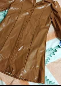 Brown Faux Leather Dress( Unused)