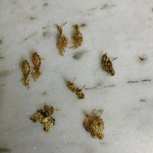 6 Pair 🌟 Golden Earrings