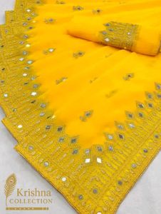 Elegant Mirror Work Saree