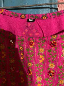Festive Pink Floral Kurti