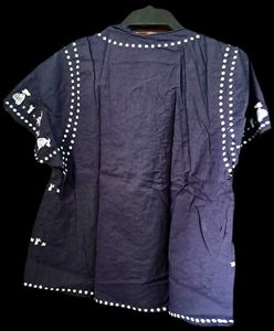 Navy Blue Embroidery Top Tunic