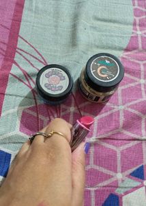 Combo of Hot Pink Lipstick, LipScrub, M caffeine B