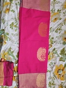Pink Saree with Blouse