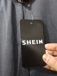 Elegant Grey Midi Slit Dress