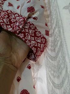 H&amp;M Red and White Top Square Neck L