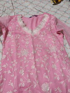Pink Embroidered Kurta