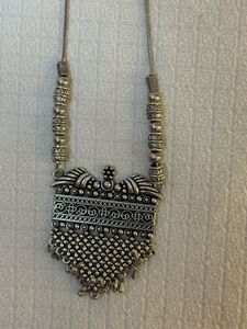 Silver Tone Statement Necklace- Diwali or weddings