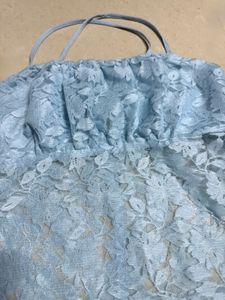 blue mesh korean top