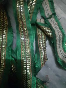 Embroidered Green Fabric Trim
