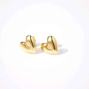 Heart Glow Diamond Stud Earrings.