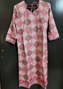 Elegant Pink Printed Kurta Set