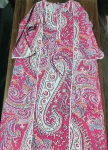 Pink Paisley Print Kurta