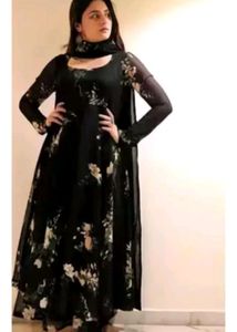 Black Anarkali Suit Set