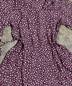 Floral Print Tie Waist Dress