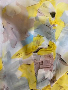 Floral Chiffon Blouse with Pearls