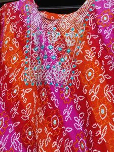 Bandhani Print Kurti With Salwar