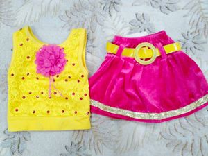 Girls Yellow & Pink Outfit