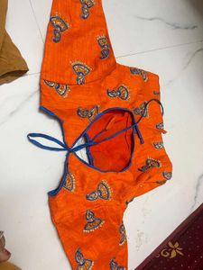 Embroidered Orange Blouse