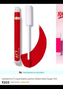 combo Just Herbs kohl kajal + Myglamm red lipstick