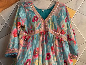 Floral Print Anarkali Dress