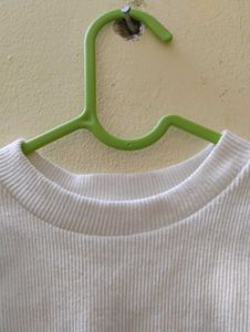 White Ribbed Crop Top