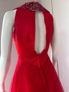 Red V waistline gown
