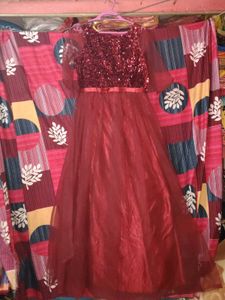 Elegant Maroon(reddish )Sequin Gown