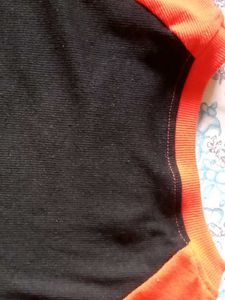 Black and Orange Crop Top