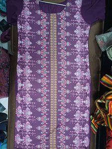 Purple Floral Print Kurta