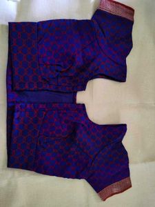 New Checked Saree With Stitched Blouse