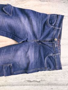 Blue Denim Cargo Jeans