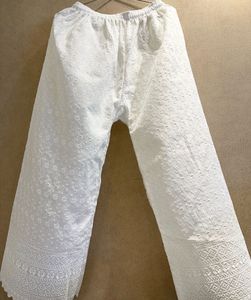 White chikankari palazzo (28 inches )