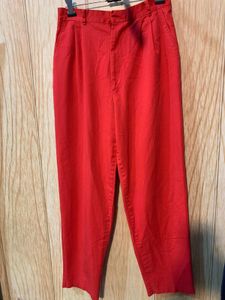 Red Casual  korean Pants