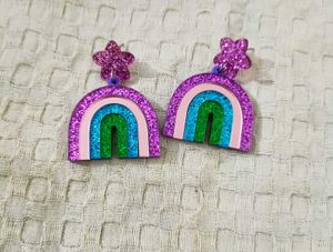 Rainbow Glitter Earrings