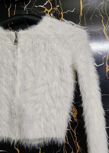 Off White Woolen Crop top