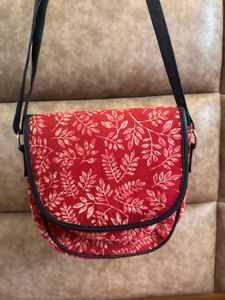 Red Printed Sling Bag (Barely Used)