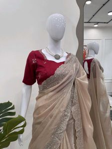 🆕️🆕️Designer Saree On Jimmy Chu Fabric