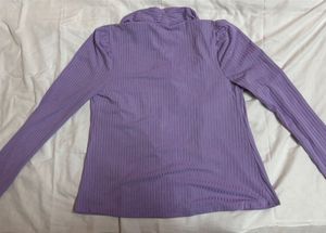 lavender Ribbed Cardigan