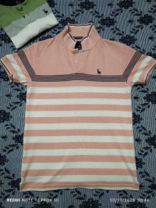 Striped Polo T-Shirt (🩷🤍💙)