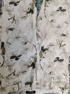 Floral Jeans (White Denim,Green Blooms)
