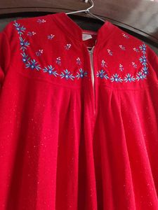 Fleece Embroidered Nightgown
