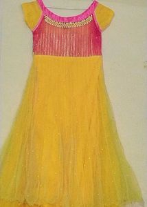 Girls' Yellow &amp; Pink Festive Dress