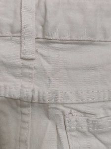 Beige Denim Mini Skirt