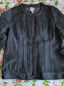 Chico's Denim Jacket with Embellishments