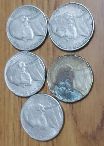 Rare Old Vintage Nickel Coins (5)Pcs Set Combo.