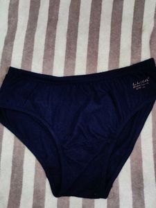 Blue Solid Cotton Panty