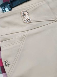 Beige Casual Pants
