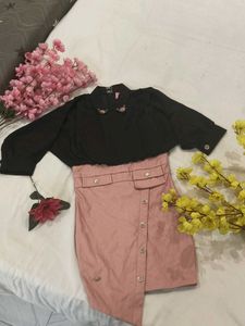 baby ❤️ black and pink midi cute gir