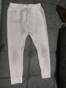 White Woolen Skivi And Legging Set